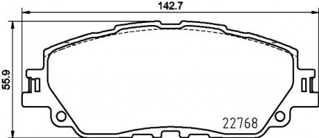 Колодки гальмiвнi передні Lexus Ux Toyota Camry V70, Rav 4 V 2.0-3.5 08.17- HELLA 8DB 355 036-511