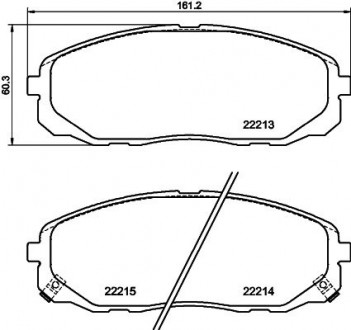 Колодки гальмівні, дискове гальмо HELLA 8DB355039441