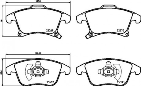 Комплект тормозных колодок HELLA 8DB 355 025-201 (фото 1)