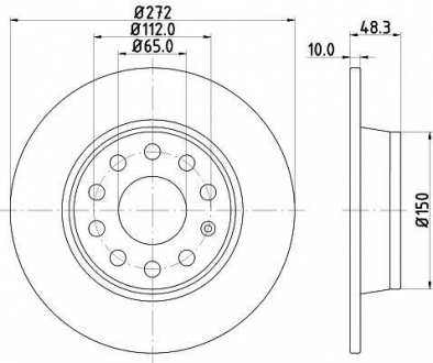 Тормозной диск HELLA 8DD 355 116-971 (фото 1)