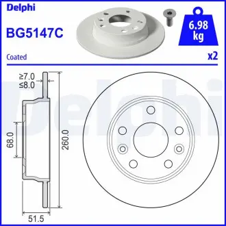 Гальмівний диск Delphi BG5147C