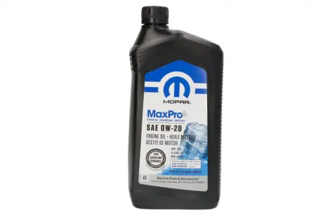 Олива моторна Chrysler Mopar MaxPro+ 0W-20, 0,946л. CHRYSLER 68523994AA