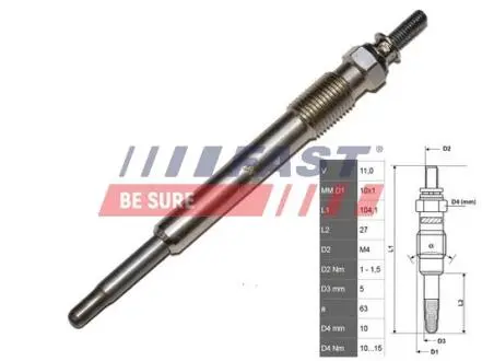 Свеча накала FAST FT82732