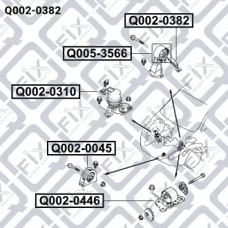 Подушка двигуна задня акпп Q-FIX Q0020382