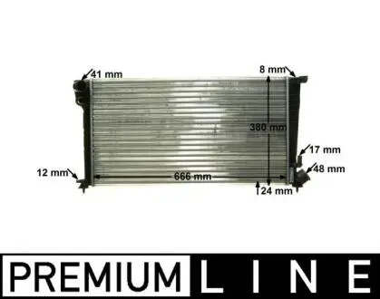 Радіатор охолодження двигуна Berlingo/Partner/Xsara 1.8D/1.9D 96- 15 (заміна CR 433 000S) PREMIUM MAHLE KNECHT CR 433 000P