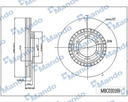 Диск тормозной MANDO MBC030169