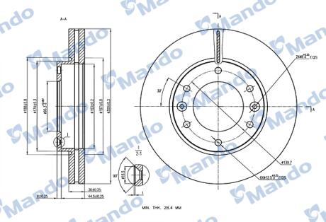 Диск тормозной MANDO MBC030081