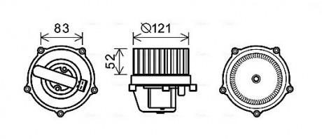 Вентилятор отопителя салона VW T4 AC+ front+rear AVA COOLING VN8345