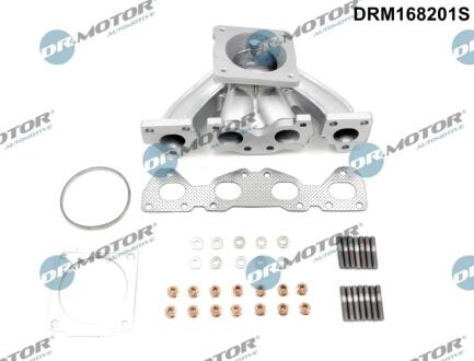 Колектор випускний в комплекті з кріпленням і прокладками DR MOTOR DRM168201S