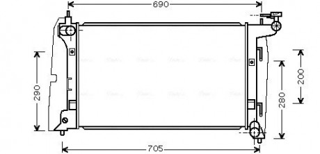 Радиатор охлаждения двигателя Toyota Corolla 1,6i 01>07 AVA COOLING TOA2290 (фото 1)