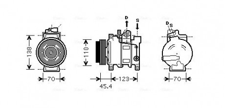 Компресор кондиціонера AUDI A4 B6 (2001) A4 2.5 TDI (AVA) AVA COOLING AIAK227 (фото 1)