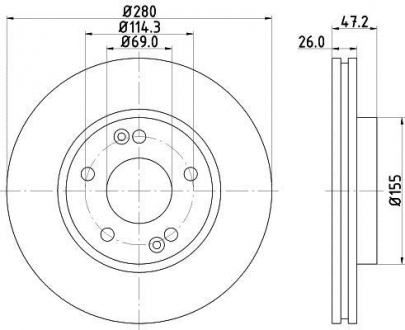 Тормозной диск HELLA 8DD 355 118-151