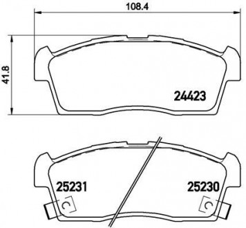 Комплект тормозных колодок BREMBO P 61 108 (фото 1)