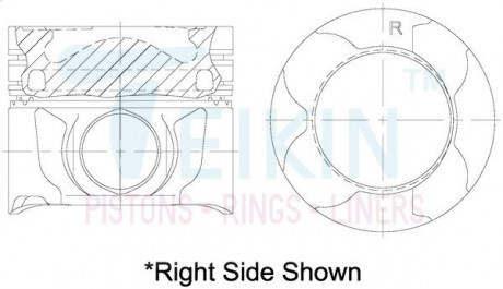 Поршни +0.50mm (к-кт на мотор) 1VD-FTV 4,5 diesel Land Cruiser 200, Lexus LX450D TEIKIN 46691AG050