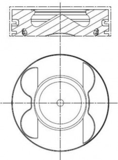 Поршень з кільцями MB 83,01 OM 642 цил. 1-3 (Mahle) MAHLE KNECHT 001 PI 00106 000