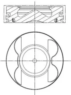 Поршень з кільцями MB 83,01 OM 642 цил. 4-6 (Mahle) MAHLE KNECHT 001 PI 00107 000