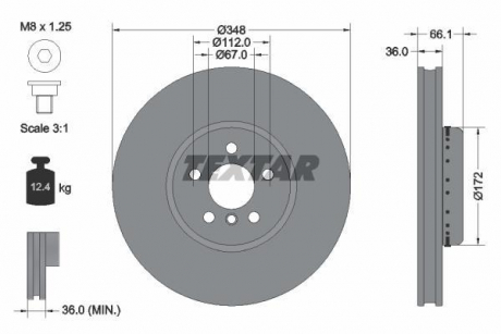 Тормозной диск TEXTAR 92288725 (фото 1)