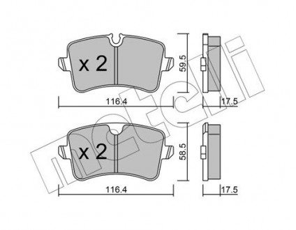 Комплект тормозных колодок Metelli 22-0955-0