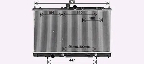 Радиатор охлаждения двигателя Mitsubishi Lancer 1,6i 2,0i 03>07 AT AC+/- AVA COOLING MT2214
