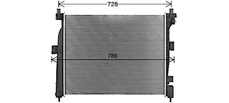 Радіатор охолодження двигуна Jeep Grand Cherokee (10-) 3,0d 3,6i AVA AVA COOLING JE2088