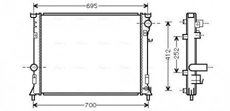 Радіатор охолодження двигуна Chrysler 300C (05-, 11-) MT/AT AVA AVA COOLING CR2097