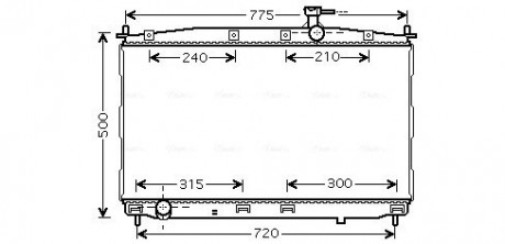 Радиатор охлаждения двигателя Hyundai Santa Fe II (06-11) MT AVA AVA COOLING HY2173 (фото 1)