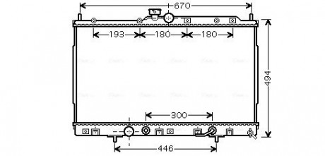 Радиатор охлаждения двигателя Mitsubishi Outlander (02-07) 2,4i AT AVA AVA COOLING MT2185