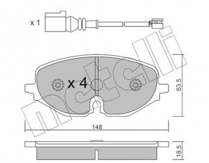 Комплект гальмівних колодок (дискових) Metelli 22-1280-0 (фото 1)