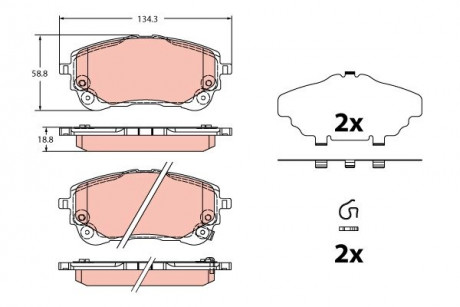 Гальмівні колодки дискові TOYOTA Corolla/Yaris Cross "F "19>> TRW GDB2349