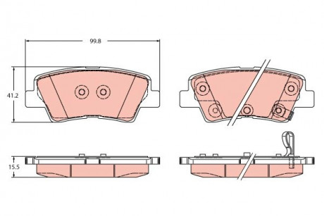 Гальмівні колодки дискові HYUNDAI/KIA Sonata/Optima \'\'2.4 \'\'R \'\'14-19 TRW GDB2353 (фото 1)