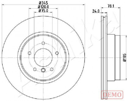 Диск гальмівний ASHIKA 61-00-0132C