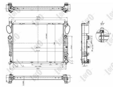 Радіатор охолодження двигуна W220/C215/R230/S320 CDI 00-05 DEPO 054-017-0055-B