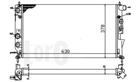 Радіатор охолодження двигуна VECTRA B 1.6/ 2.0TD 95- DEPO 037-017-0013