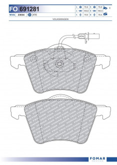 Колодки гальмівні дискові (комплект 4 шт) FOMAR FO 691281