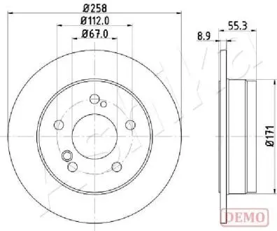 Фото 1 - диск гальмівний ASHIKA 61-00-0504C Диск гальмівний ASHIKA 61-00-0504C (фото 1)