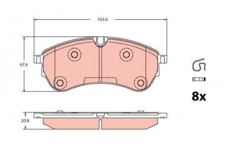 Гальмівні колодки дискові MAN/VW TGE/Crafter "F "16>> TRW GDB2362