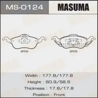 Гальмівні колодки передня AN-4328K, P24046 Masuma MS0124