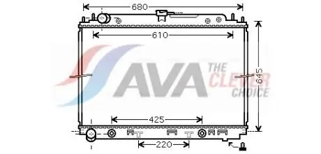 Радиатор охлаждения двигателя Nissan Pathfinder Navarra (06-) 2,5d AT AVA COOLING DNA2297