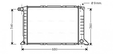 Радиатор охлаждения двигателя Ford Tranzit (96-02) 2,5d AVA AVA COOLING FD2261