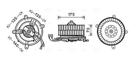 Вентилятор отопителя салона MB E-class (W210) (95-03) AVA AVA COOLING MS8610