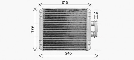 Радиатор отопителя салона Skoda Fabia 15>, Rapid 13>, VW Polo 09> Behr ver. AVA COOLING VN6434