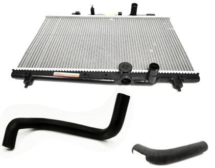 Радиатор охлаждения с патрубками Geely CK/CK2 KLM Aftermarket 1602041180-01-1602198180-1602051180