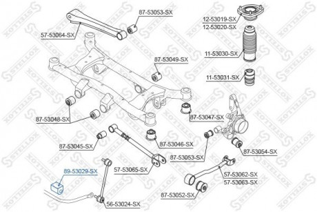 Втулкa стабілізатора заднього STELLOX 8953029SX