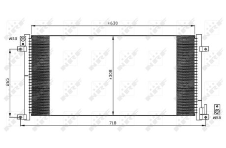 Радиатор кондиционера 630х308х16 IVECO Daily 2.8D 00-, (J. DEUS) 504090674, 99487944 NRF 35491