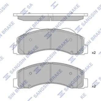 Колодки гальмівні дискові (комплект 4 шт) Hi-Q (SANGSIN) SP1624