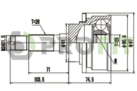 ШРКШ зі змазкою в комплекті PROFIT 2710-3143