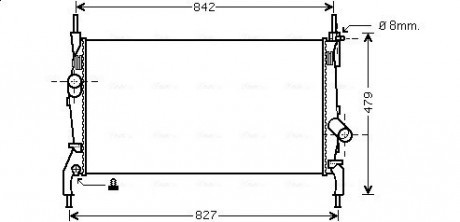 Радіатор охолодження двигуна Ford Transit, Transit Tourneo (06-14) AVA AVA COOLING FDA2405