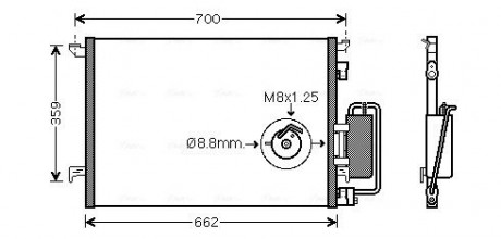 Радіатор кондиціонера Opel Vectra C 02>08 AVA AVA COOLING OLA5333D