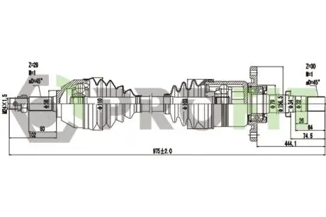 Фото 1 - піввісь PROFIT 2730-3137 Піввісь PROFIT 2730-3137 (фото 1)