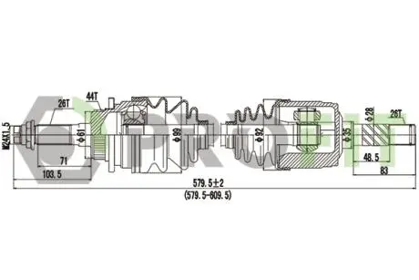 Піввісь PROFIT 2730-3127 (фото 1)